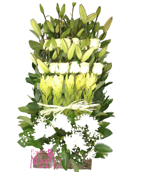 Liliums Blancos y Proteas
