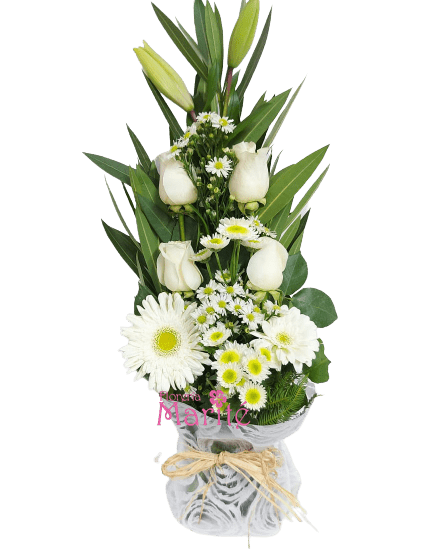 Malla Floral Blanca
