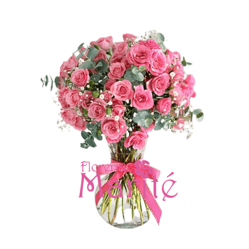 Florero de Mini Rosas